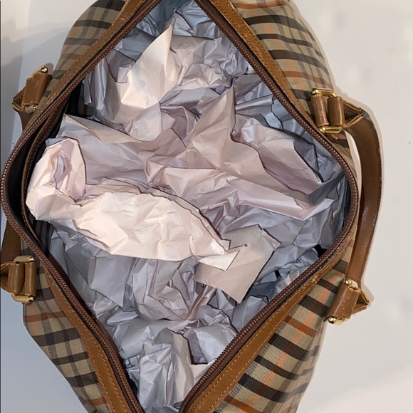 DAKS LONDON PLAID LARGE HANDBAG WITH SCARF - Picture 10 of 16